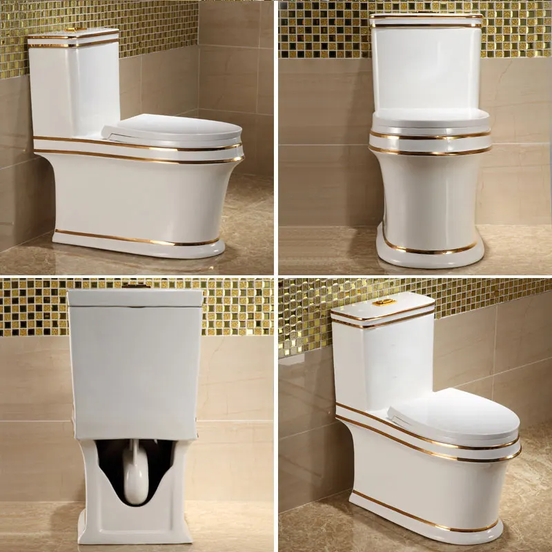 Deluxe Nordic Golden Toilet Water Saving, Odor Prevention, and Silent Water Pumping European Super Swirl