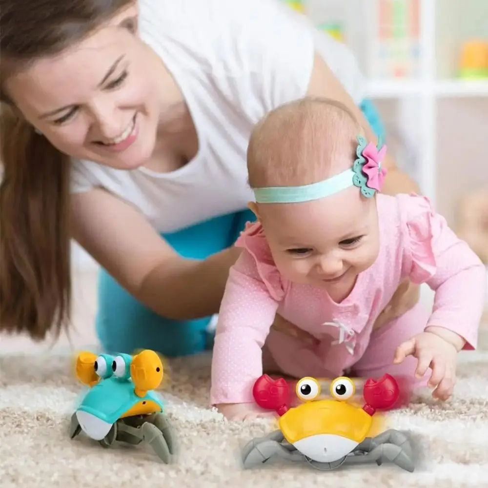 Cangrejo de baile ligero y musical, detección automática, recargable por USB, cangrejo de baile eléctrico, simulación de Escape de suelo plano