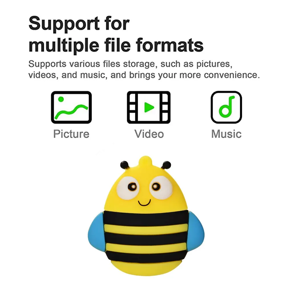 USB флеш-накопитель Bumblebee в форме пчелы, ПВХ, емкость 64 Гб