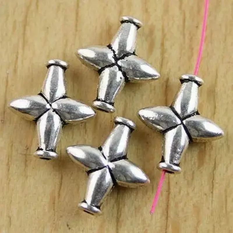 30pcs 14x12mm Tibetan silver cross spacer beads H0138