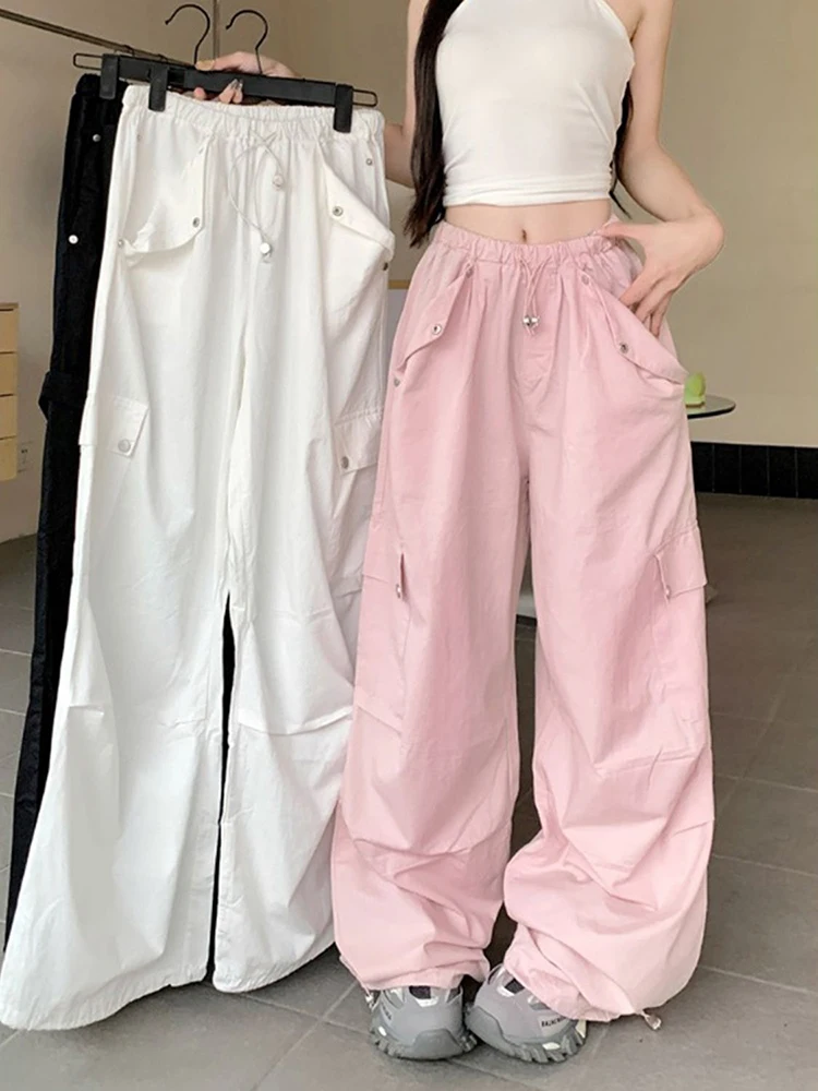 Work Pants for Women Spring and Summer Thin High Waisted Sweet and Spicy American Style Quick Drying Wide Leg Pants