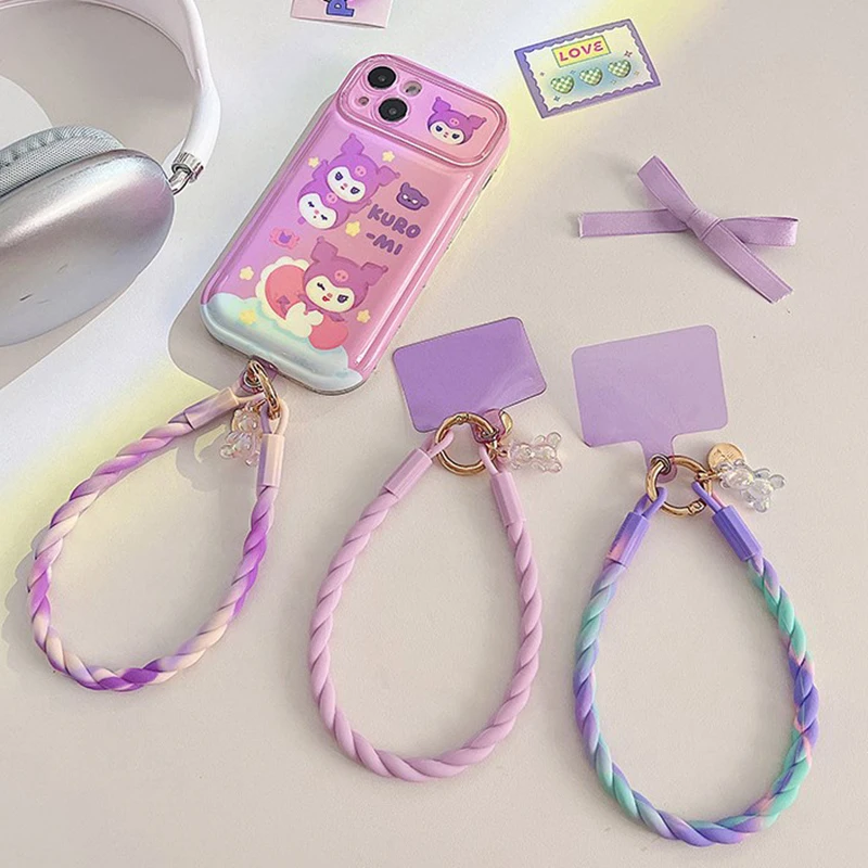 

Cute Luminous Bear Phone Straps Lanyard Cute Sport Lanyards Fashion Long Mobile Phone Rope Pendant For Phone Silicone Strap