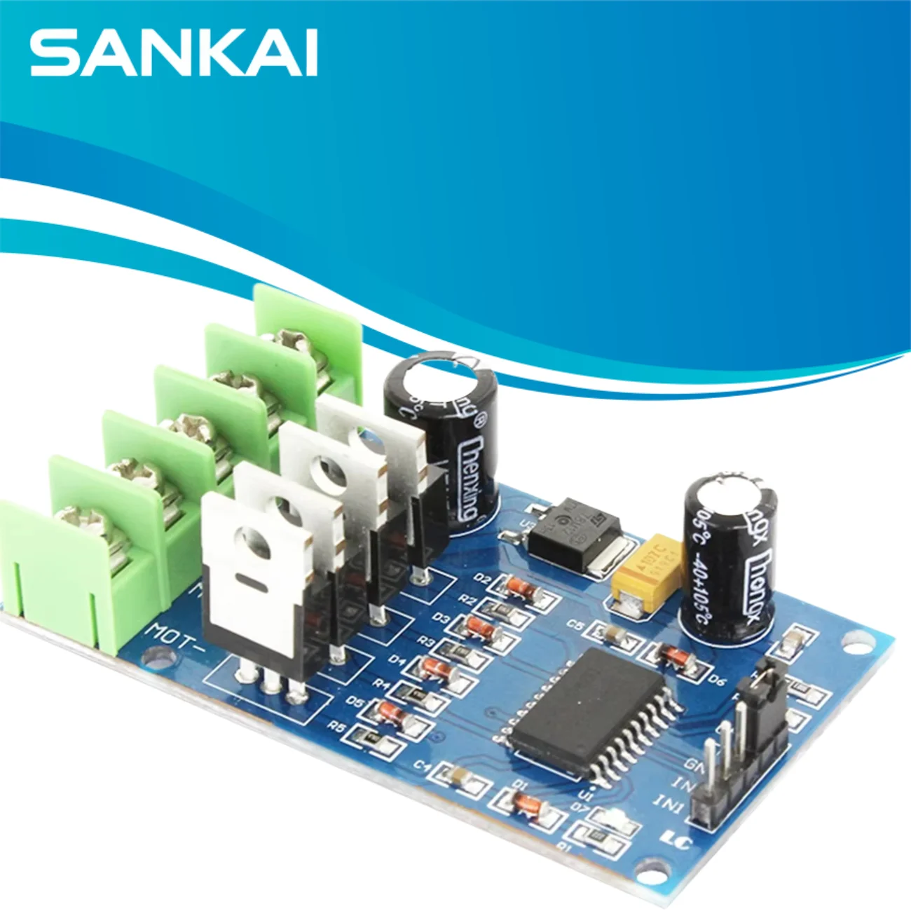 170W H-Bridge DC Motor Controller, NMOS Brake Duty Cycle, 5-40V, Dual PWM, External 4 NMOS