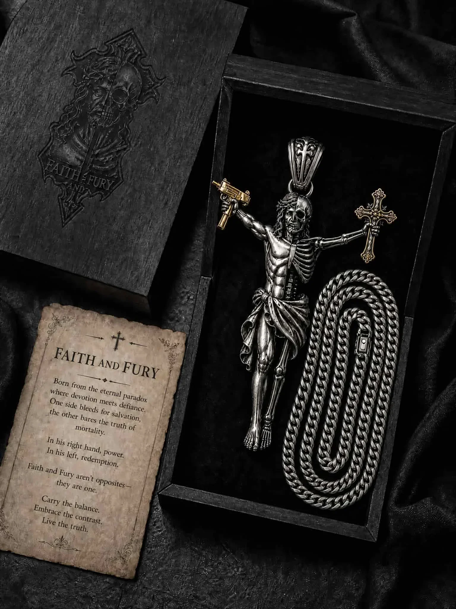 Jesus Skull Cross Series Stainless Steel Men Women Necklaces Accessories For Party Festival Three Colors Style Jewelry