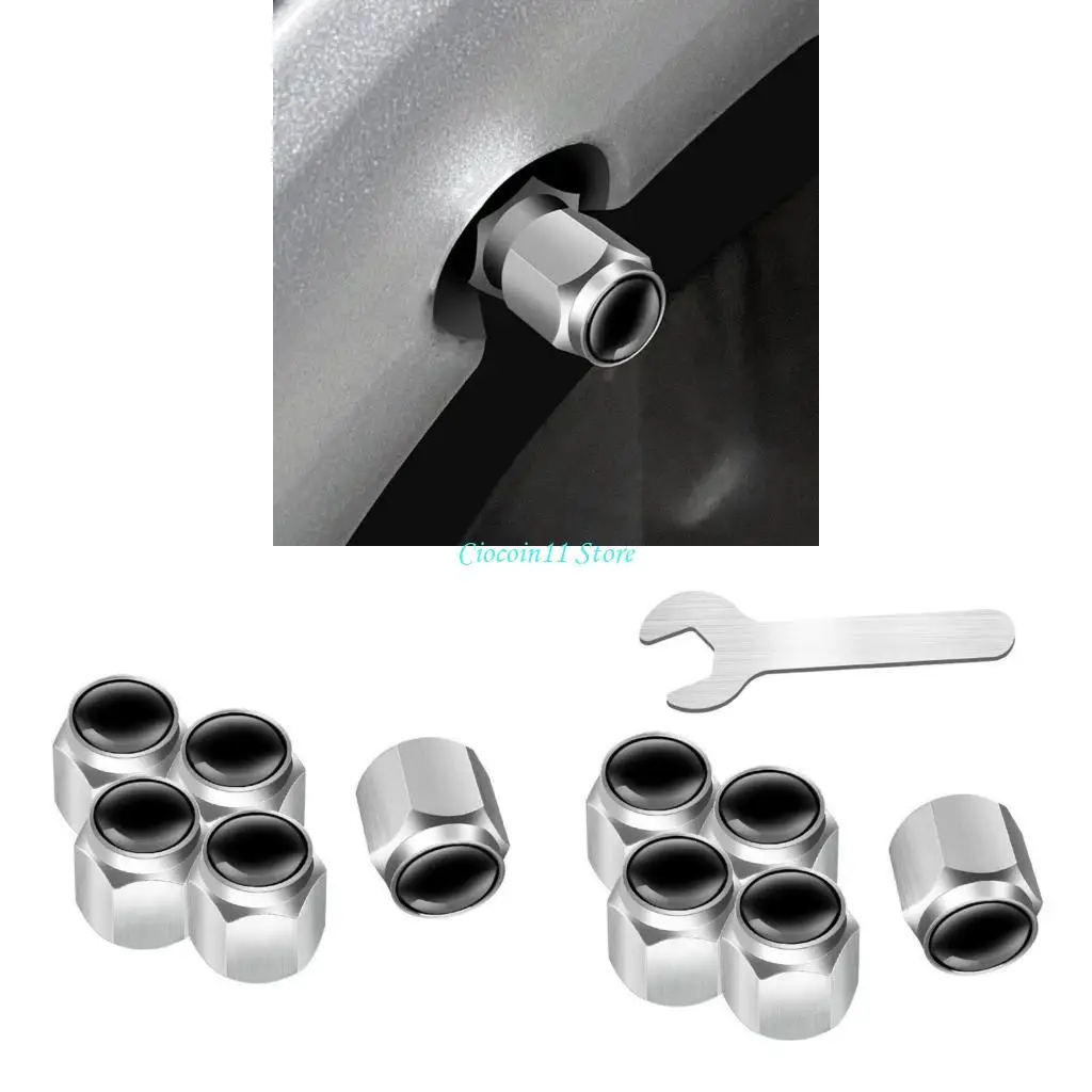 

Y1UB 8pcs Metal Tire Valves Caps Hexagonal Tire Valves Caps for Motorcycles Bike