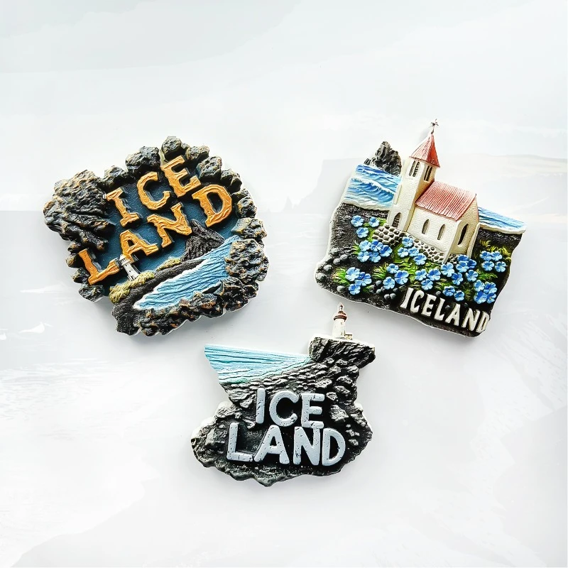 

Iceland Refrigerator Stickers Home Decor Retro World Travel Souvenirs Gifts Refrigerator Photos Wall