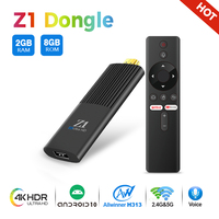 Global Version Z1 Dongle TV Box 4K Ultra HD BT5.0 2GB 8GB Dolby Vision HDR10+ Google Assistant Smart Box Player PK Xiaomi Mi TV