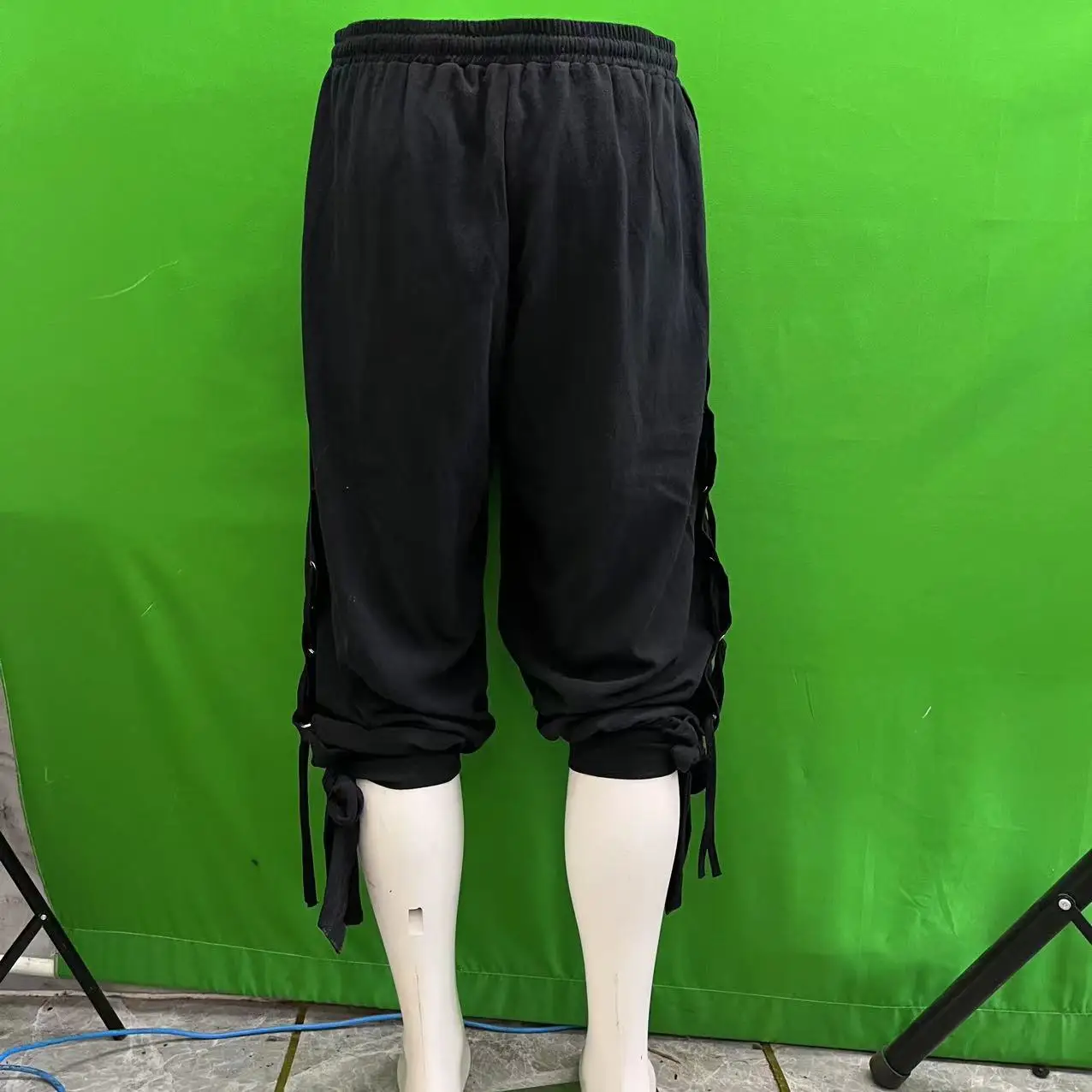 

Men's Short Pirate Pants Tight Fit Viking Style Belted Renaissance Clothing Citywalk Summer Fashion Sporty Cotton Blend