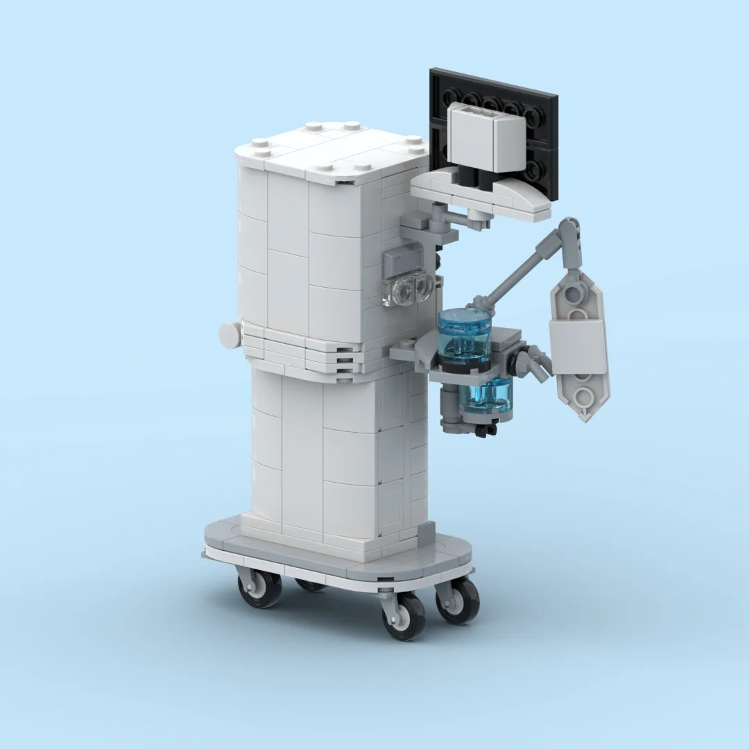 MOC Simulation Anesthesia Machine Building Block Model  Assembly Medical Equipment Ornament Children's Educational Toys - view 4