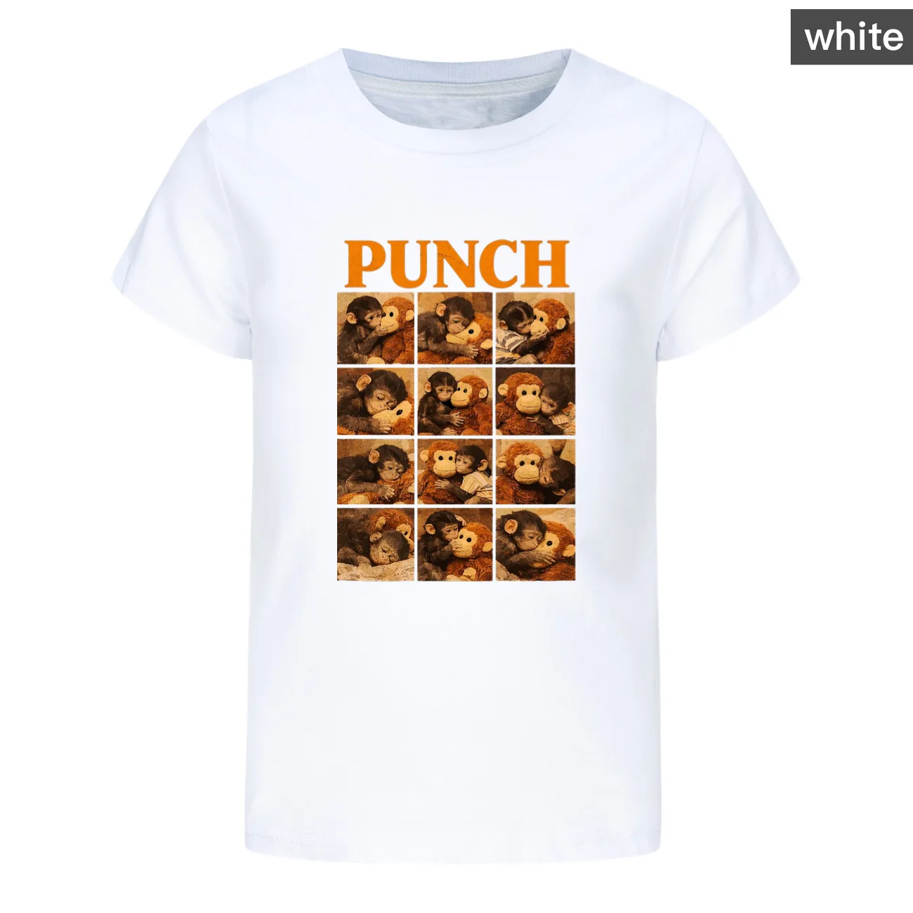 Team Punch Graphic TShirts Kids Punch The Monkey Clothes Youth Boys Funny Short Sleeve O-neck Tshirt Girls Summer Casual T-shirt