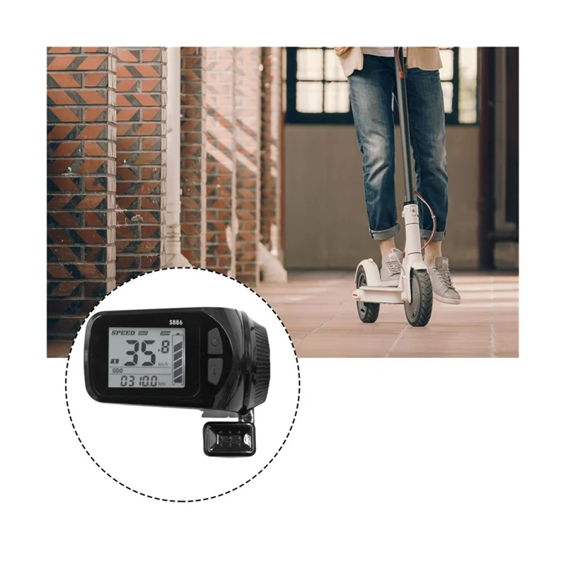 

A51Q-24V/36V/48V/60V S886 Ebike ЖК-дисплей Панель дроссельной заслонки для большого пальца 5PIN для электрических велосипедов E-Scooter (5PIN)