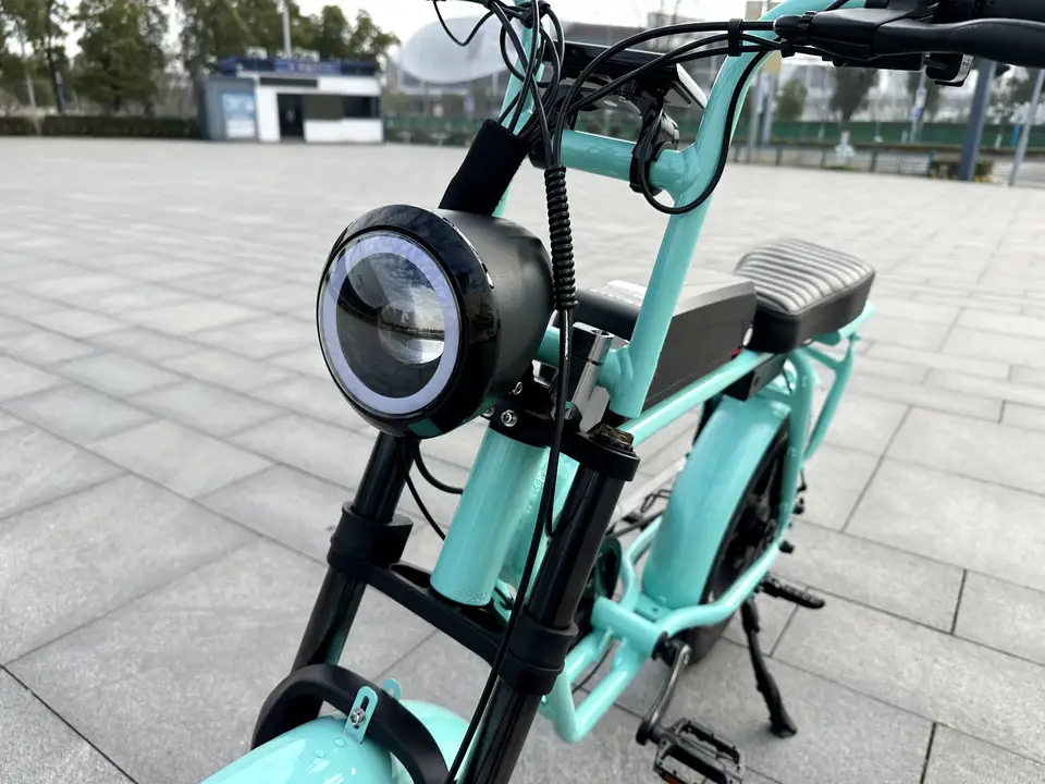 Tiffany Blue Smooth Frame Electric Bike 20"4.0 Fat Tire Electric Bicycle 48V 750W Bafang Fat Tire Ebike From China for Adults image 4