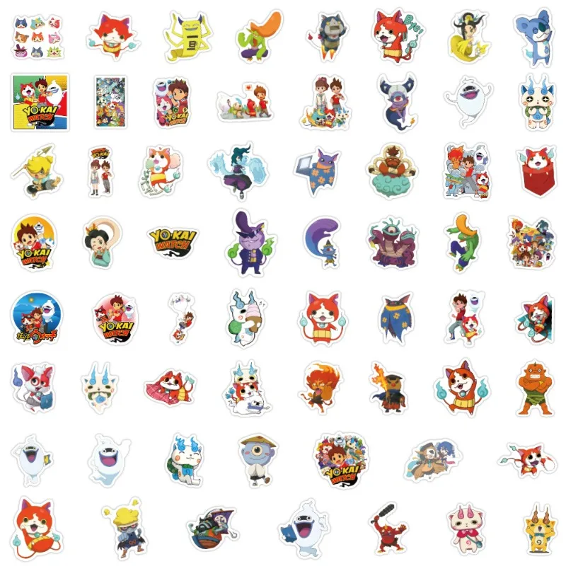 60pcs Yo-kai Watch Anime Sticker Suitcase Water Cup Stationery Mobile Phone Car Scooter Laptop Refrigerator Decoration Sticker