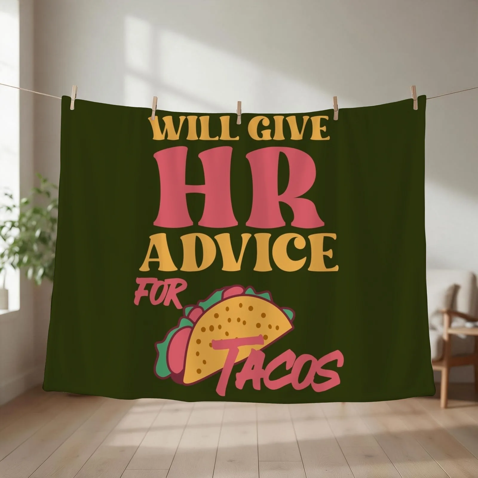 Will give HR advice for Tacos Throw Blanket couch cozy soft plush fuzzy picnic outdoor blanket