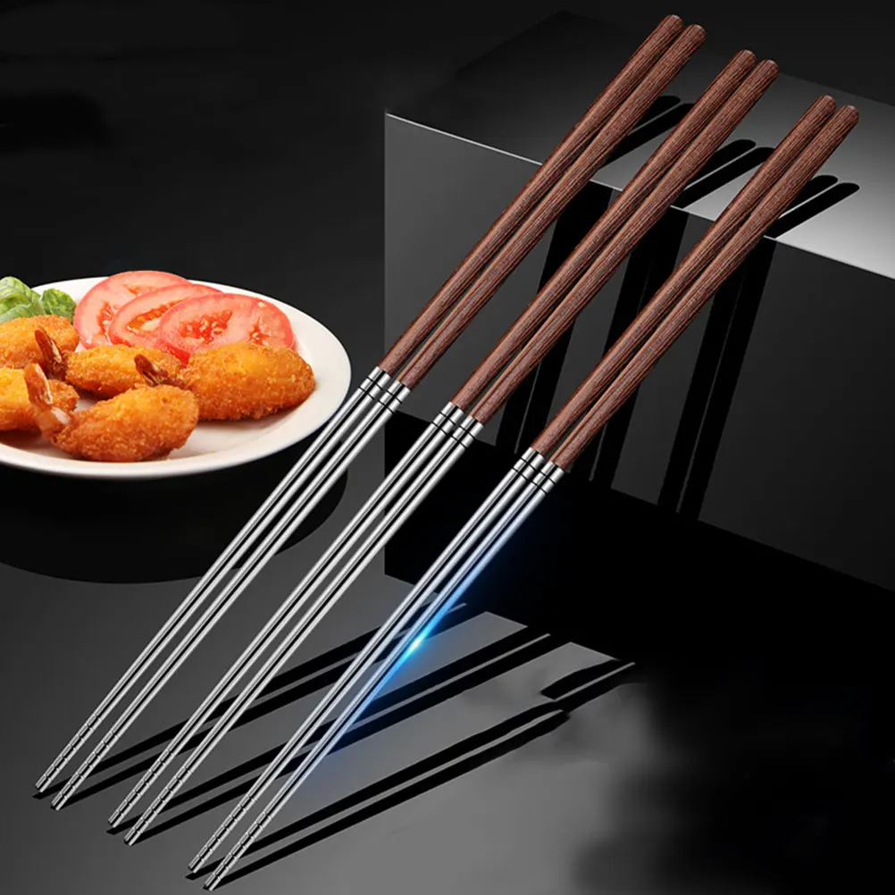 

Extra Long Anti scald Frying Chopsticks 304 Stainless Steel Kids Child Japanese style Chinese Noodle Hot Pot Cooking Kitchen