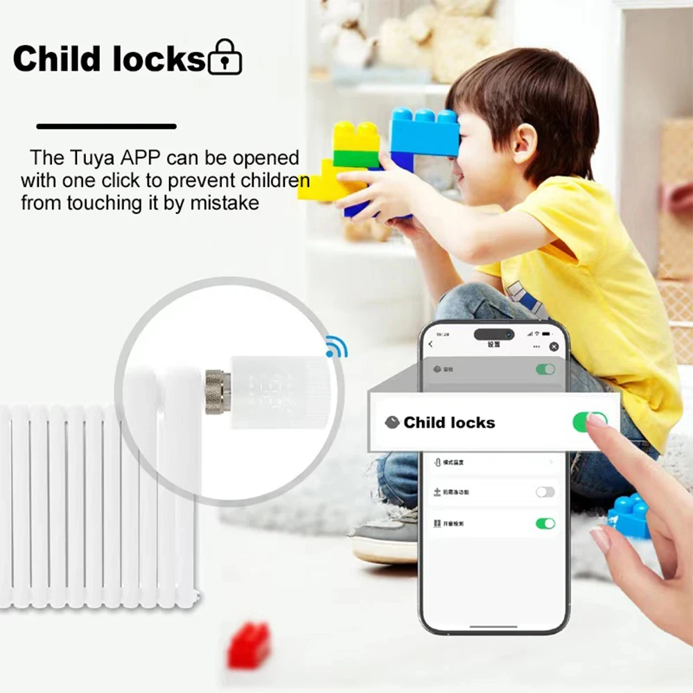 วาล์วควบคุมอุณหภูมิแบบเทอร์โมสแตติก Tuya ZigBee Smart TRV สำหรับหม้อน้ำ ควบคุมอุณหภูมิผ่านเสียง รองรับ Alexa Google Assistant และ 2mqtt