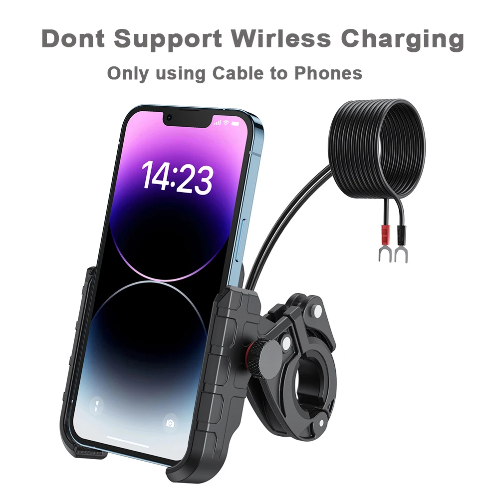 Supporto per telefono per moto con caricabatterie USB C 20W Porta di ricarica rapida Supporto per telefono cellulare per moto impermeabile