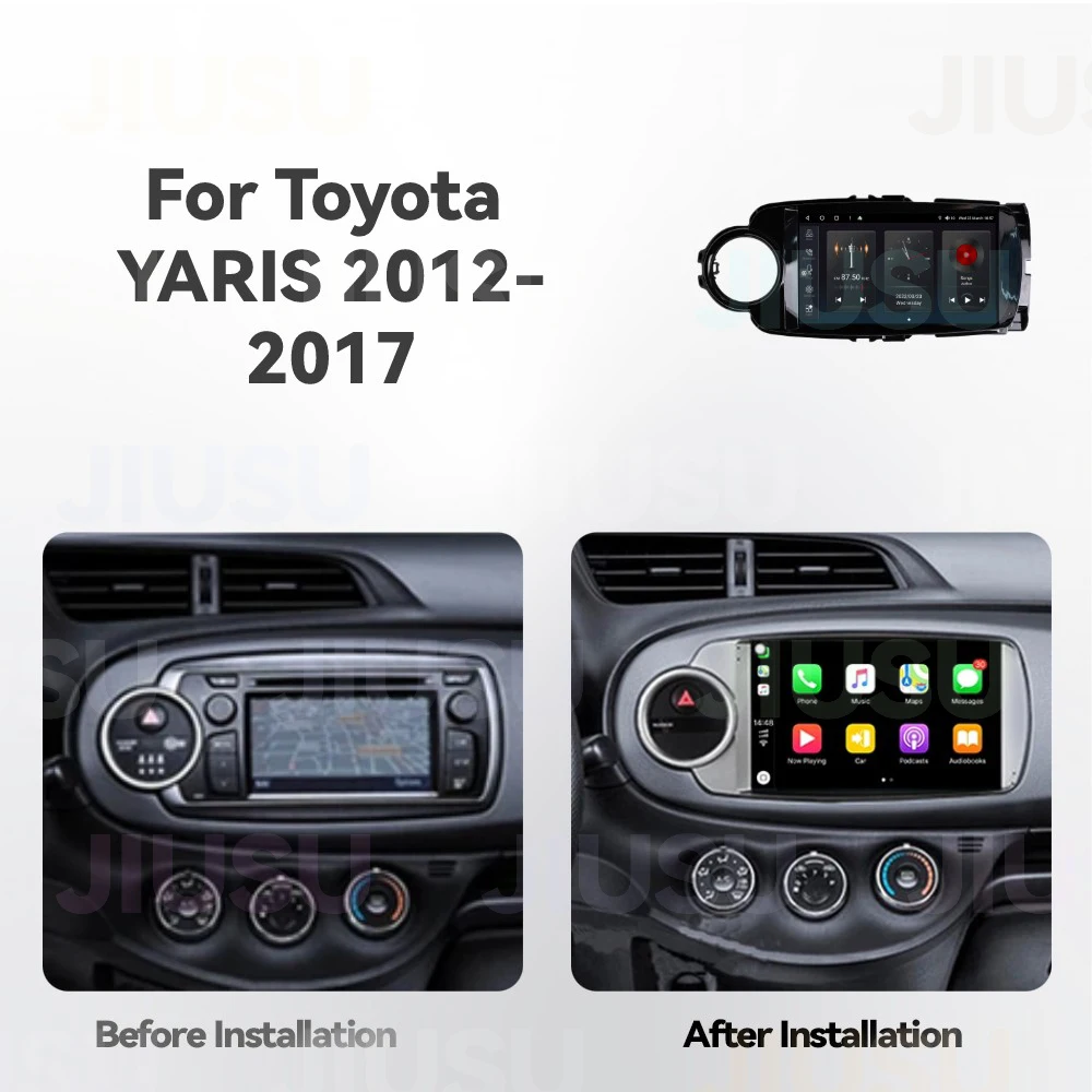 Touch Screen Android 13 Car Radio GPS Navigation DVD Player Stereo Multimedia Audio System For Toyota Yaris Vitz 2012-2017