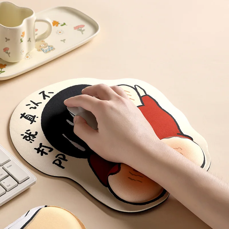 Anime Cartoon C-Crayon Shin-chans Mousepad Boy Pad Mats Keyboard Wrist Rest Nonslip Ergonomic Hand Support Mice Mat  For Office