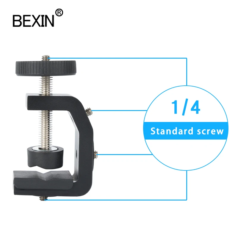 مشبك حامل سطح المكتب، مشبك كاميرا على شكل حرف C، مشبك ألومنيوم عالمي، دعم dslr لملحقات التصوير الفوتوغرافي للكاميرا