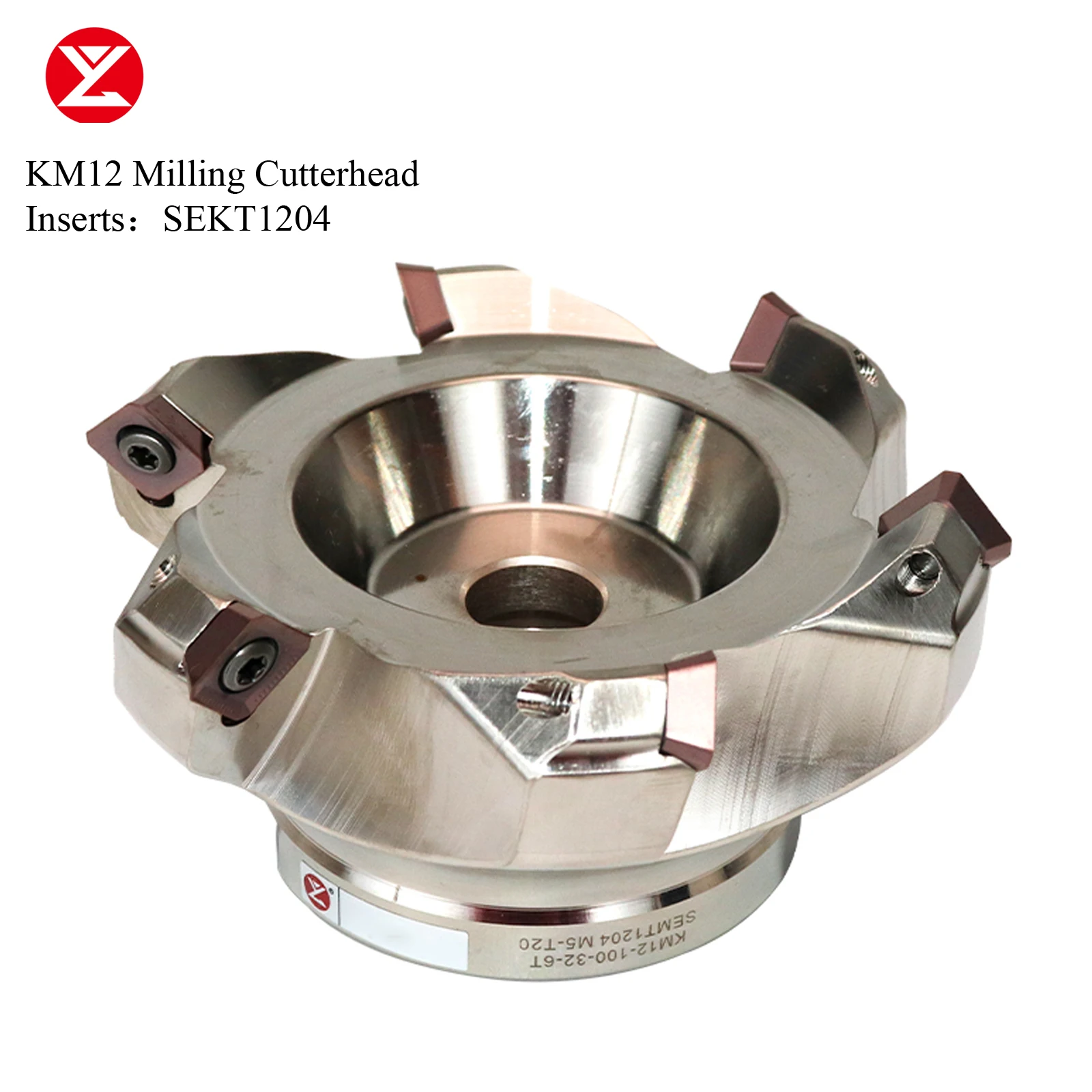 KM12 Face Milling Cutter 50 63 80 100mm Milling Head is Suitable for Milling Cutter Handle of SEKT1204AFTN Inset 42CrMo Material