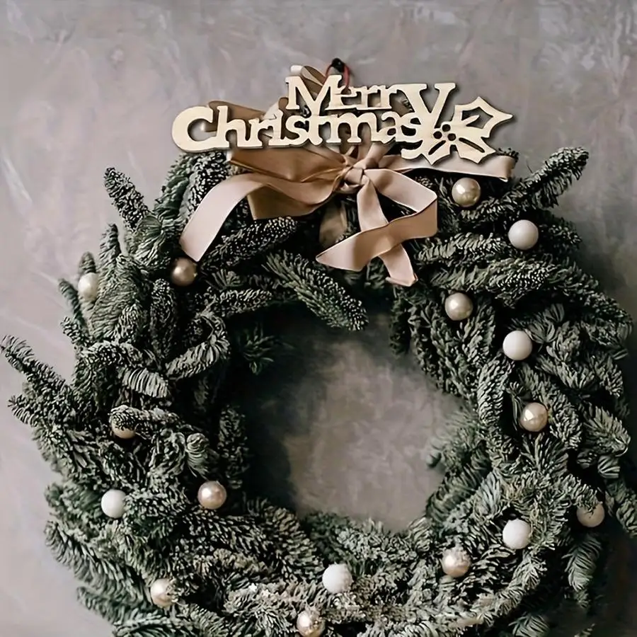 1/5/10/20/50/100pcs Units, Merry Christmas Wood-Paper Cutouts—Unfinished Craft Supplies, Suitable for Holiday Decorations, Scrap