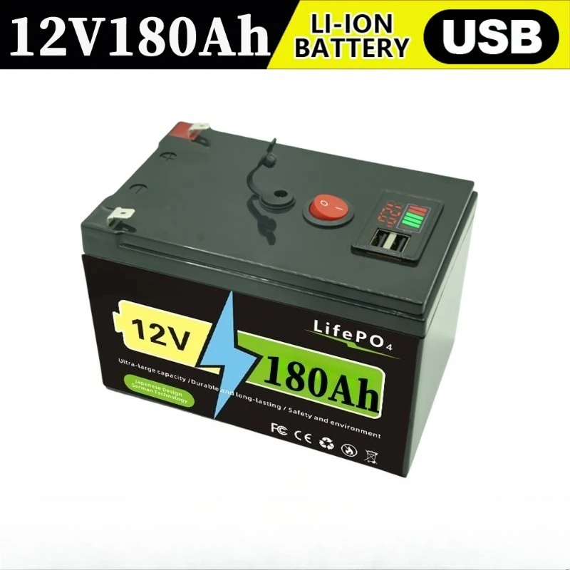 12V 200Ah Lithium-ion LiFePO4 Battery with High Capacity for Solar Energy Fish Finder and Power Wheels