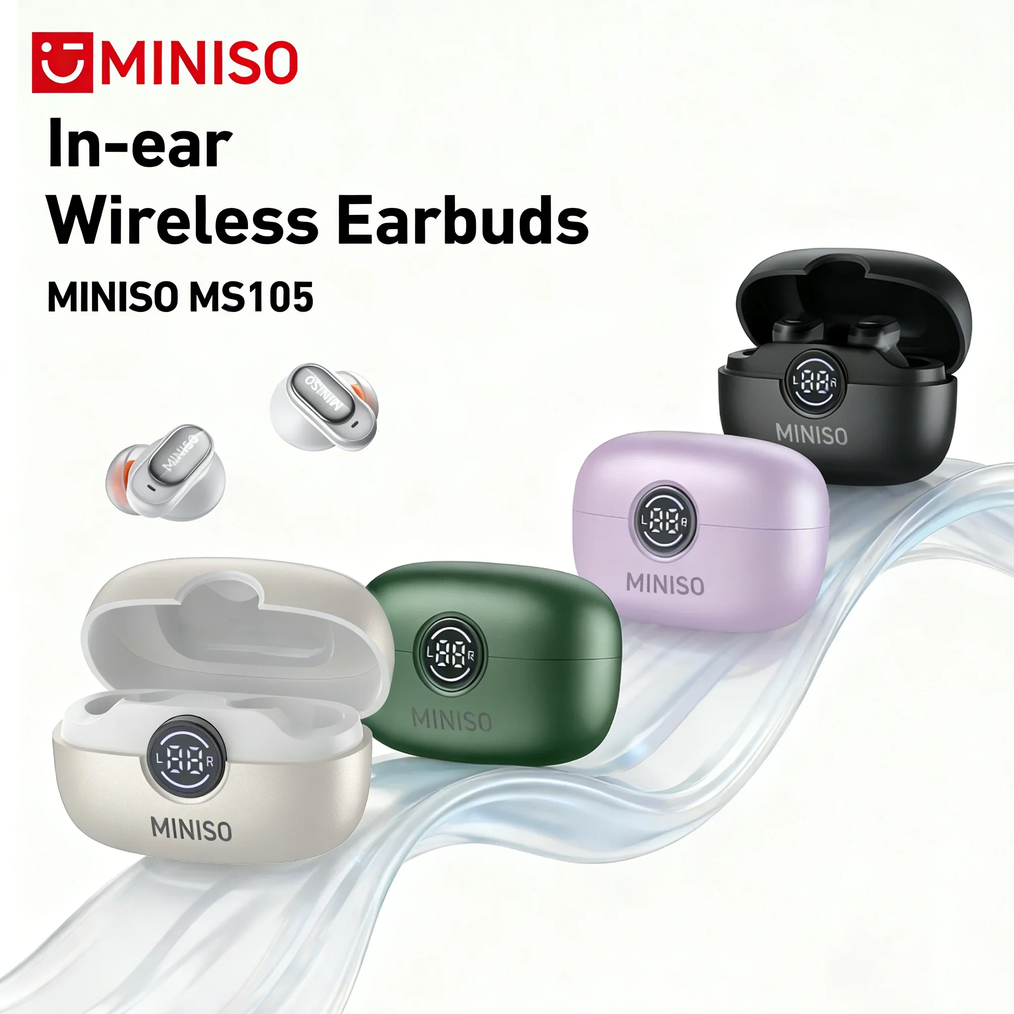 MINISO MS105 Bluetooth イヤホン インイヤーイヤフォン ソフトイヤフォン ワイヤレスヘッドフォン 防水 IPX5