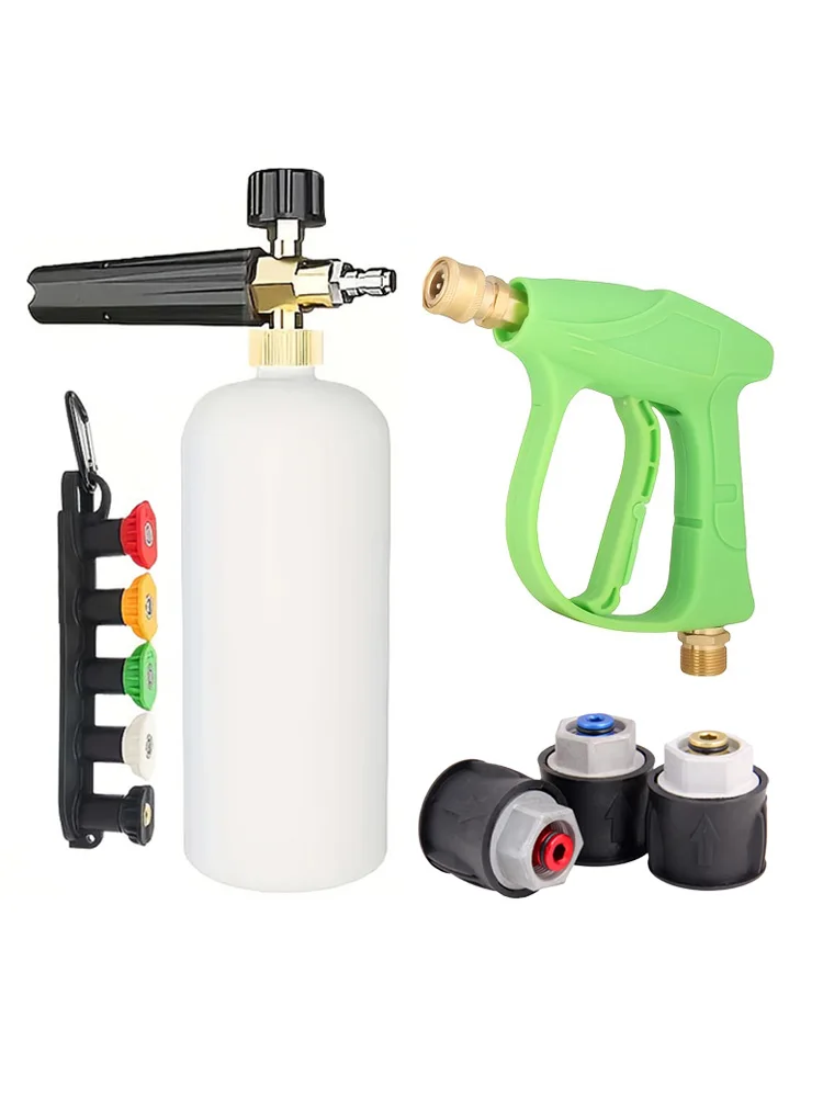 Pistola de Lavagem de Alta Pressão, Conjunto de Bicos de Conexão Rápida de 1/4" com Suporte de Borracha, Compatível com Lavadoras KARCHER Série K/Bosch/LAWA