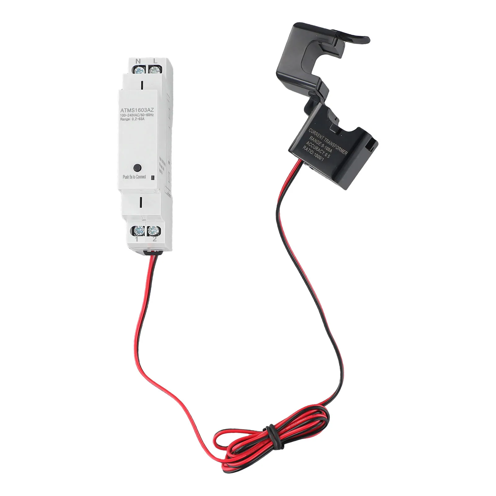 For For Tuya For Smart For ZigBee Energy Meter Din Rail With Clamp Current Transformer 0.2-63A LCD Display Power Monitor For Hom