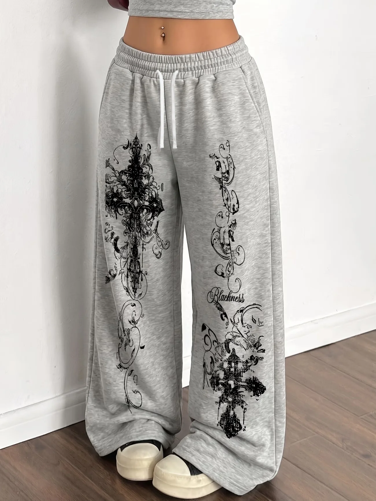 2026 Trendige Y2K Gothic-Hosen mit Dornen-Print für Männer und Frauen, Retro-Rock-Straight-Hosen, Modische Streetwear-Freizeithosen – Detail 8
