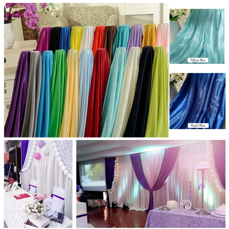 10 Yard High Grade Pearly Ice Silk Valance Cloth for Wedding Decoration Guaze Curtain Stage Background Veil Fabric