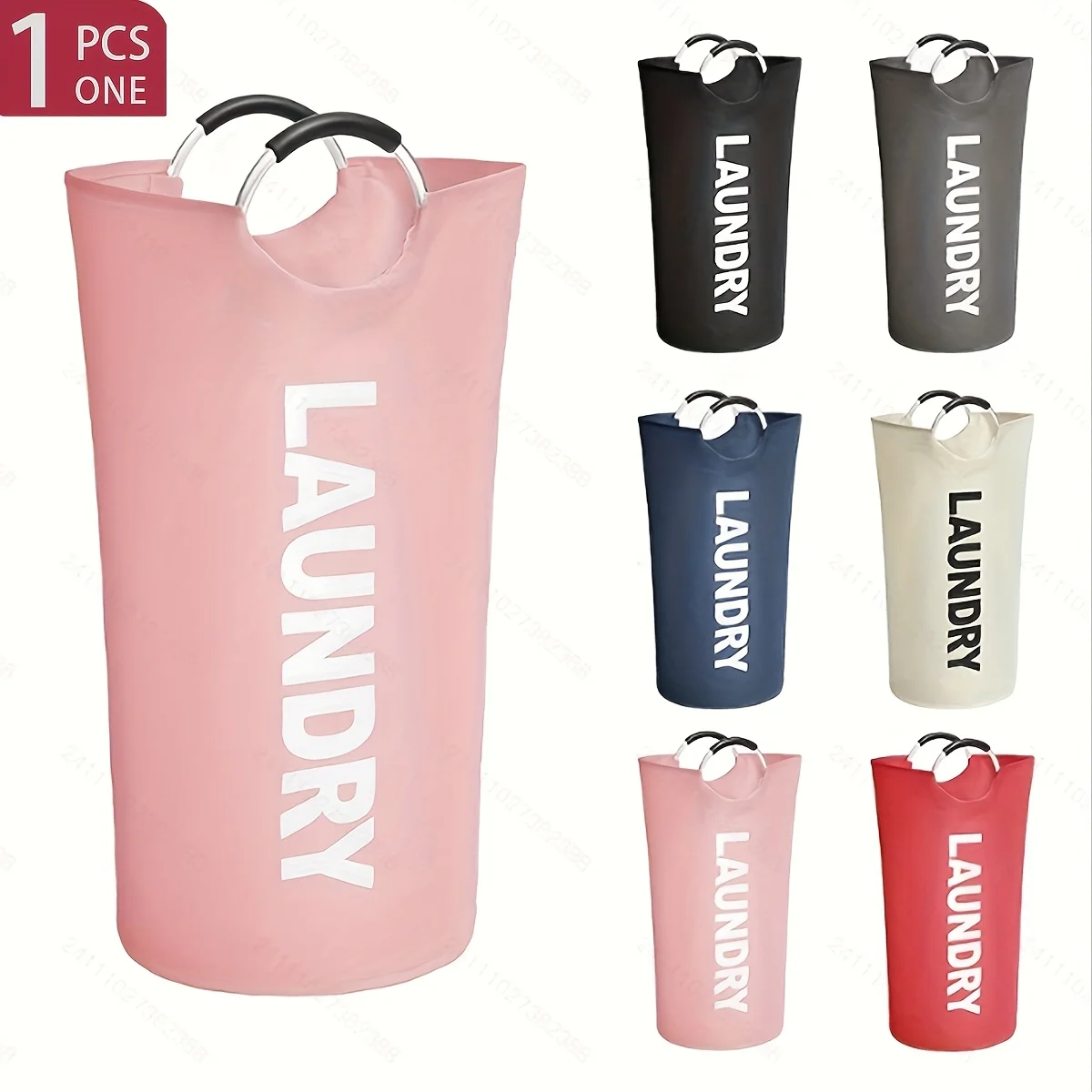 سلة غسيل ذات سعة كبيرة - مجهزة بأكياس غسيل قابلة للطي وسلة غسيل قابلة للطي ومقاومة للماء.