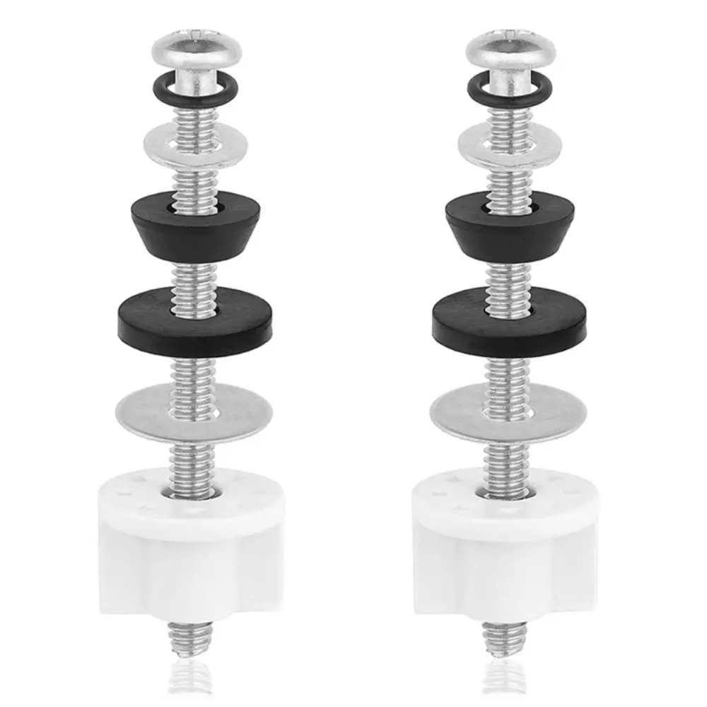 طقم مسامير لخزان المرحاض شديد التحمل مكون من قطعتين من الفولاذ المقاوم للصدأ ومثبتات مقعد المرحاض طويلة جدًا مقاومة للماء #4