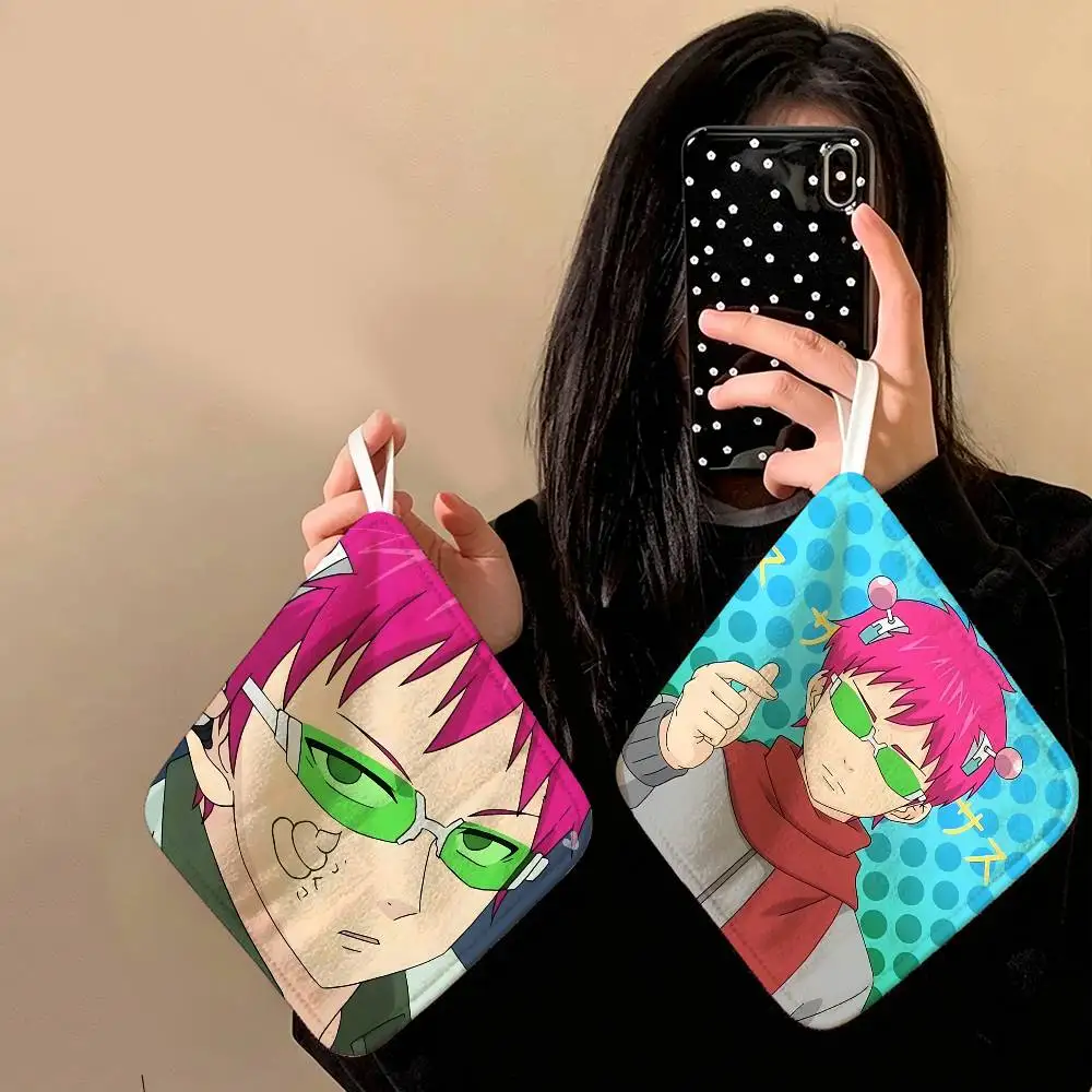 The Disastrous Life of Saiki K  Polyester Cotton Daily Towel, Hanging Kitchen Hand Wiping Cloth, Durable for Whole House Use
