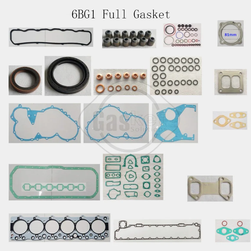 6BB1 6BD1 6BD1T 6BG1 6BG1T 6BF1 6SA1 Full Gasket Kit Parts Manufacturing factory For Isuzu Diesel Engine 1878106391 1878105414