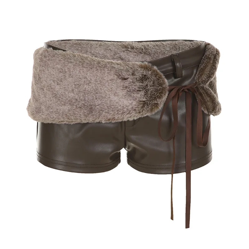 

Женские шорты из искусственной кожи Spice Girl, новинка зимы 25, зима