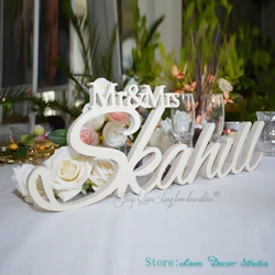 Custom Made Mr e Mrs Sobrenome Tabela Sinal, Decoração personalizada do casamento, Sr. e Sra.