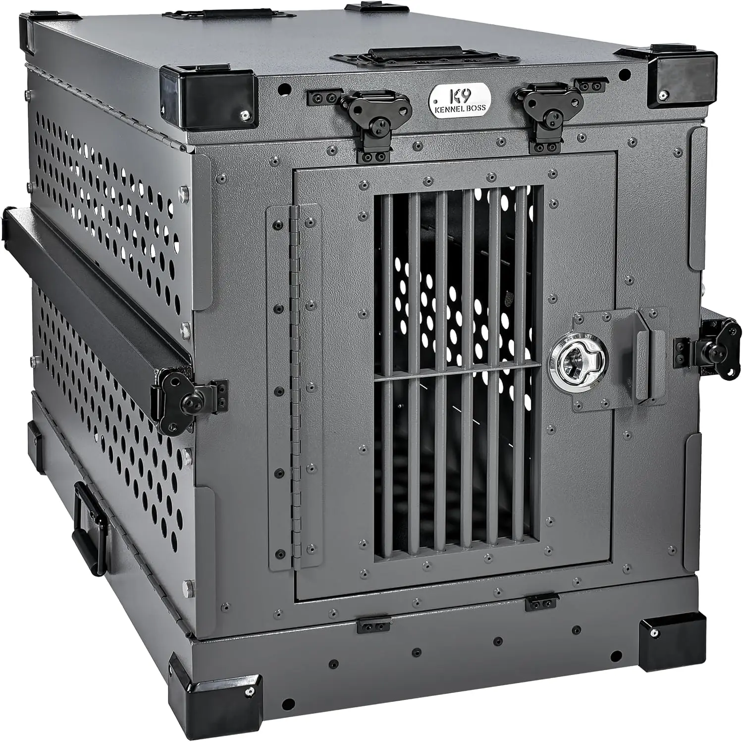 Aluminum Collapsible Dog Crate, Heavy Duty Folding Kennel - Small (Gray)