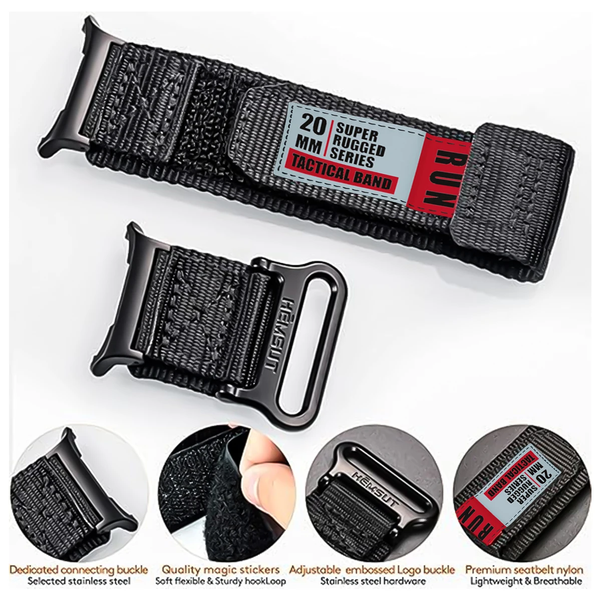 حزام نايلون لساعة سامسونج جالاكسي الترا 2025 47 ملم سوار حلقة رياضية لساعة جالاكسي 8 40 ملم 44 ملم 8 كلاسيكي 46 ملم