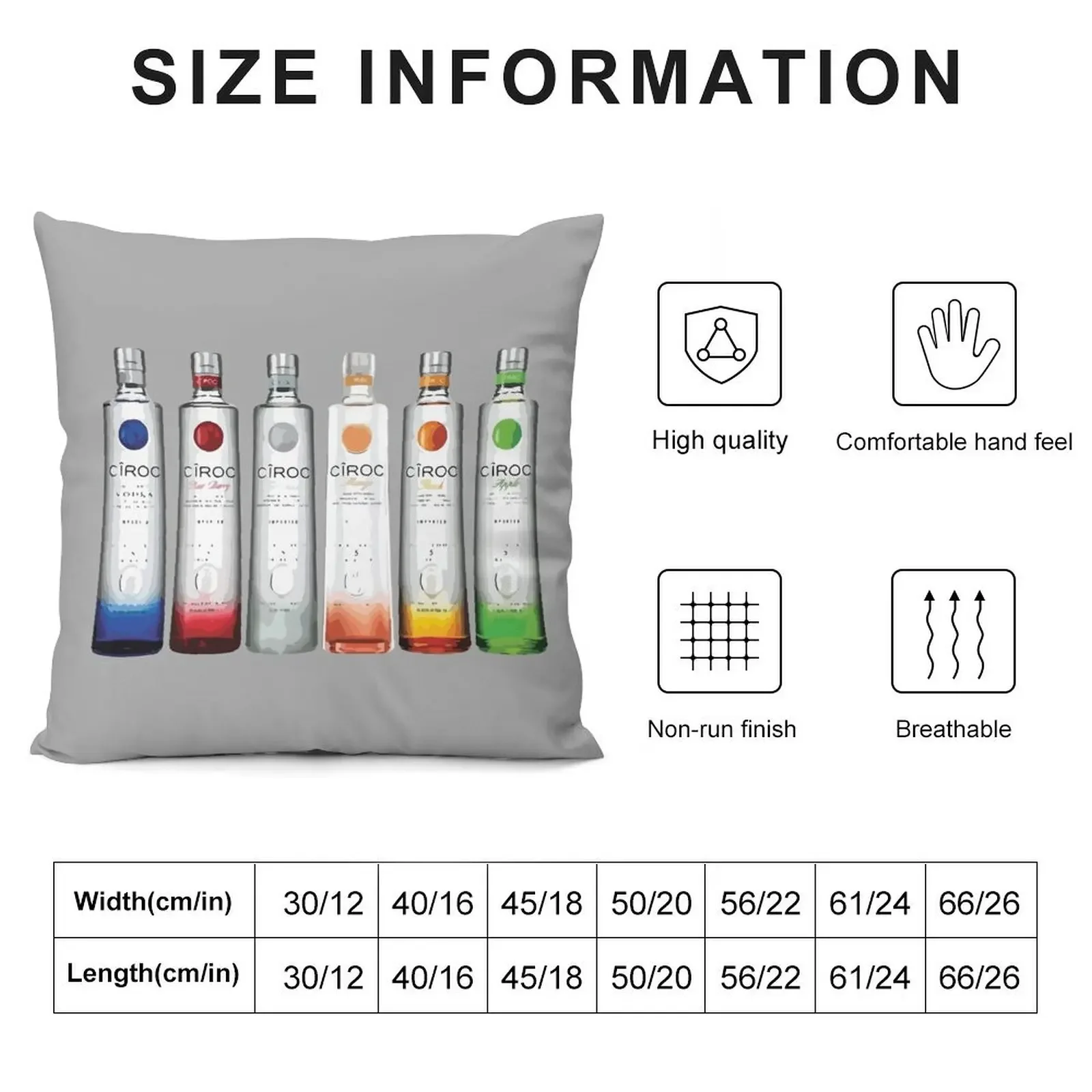 Ciroc Throw Pillow Sitting Cushion Decorative Sofa Cushions Decorative Pillow Covers For Sofa pillow