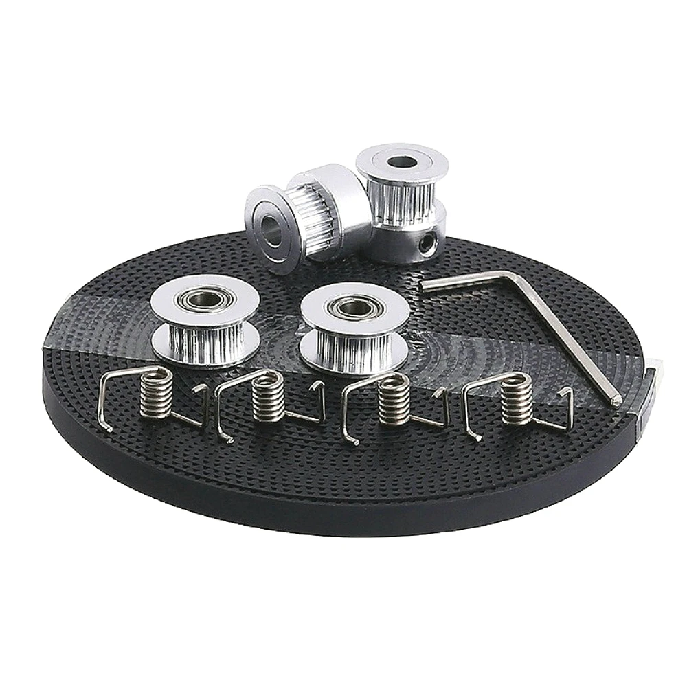 

GT2 Kit 20Teeth Timing Pulley + 5M OpenTiming Belt 6mm +Torsion Springs+Idler Pulley+Wrench and Fixing Pieces 3D Parts for DIY
