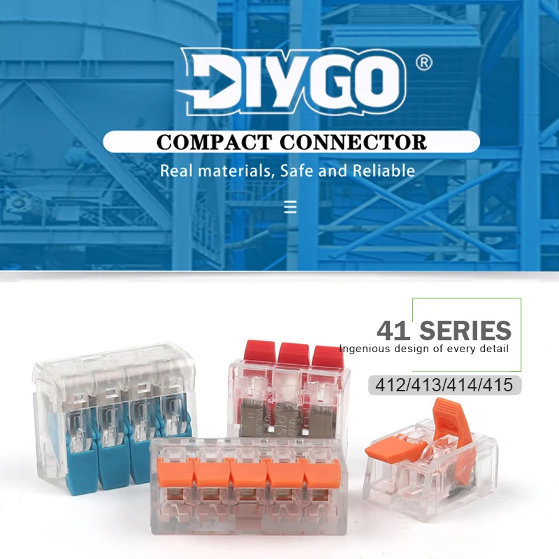 25PCS Wire Connector Fast Universal Compact Wiring Connectors Plug-in Terminal Block Electrical installation 2/3/4/5 Pin