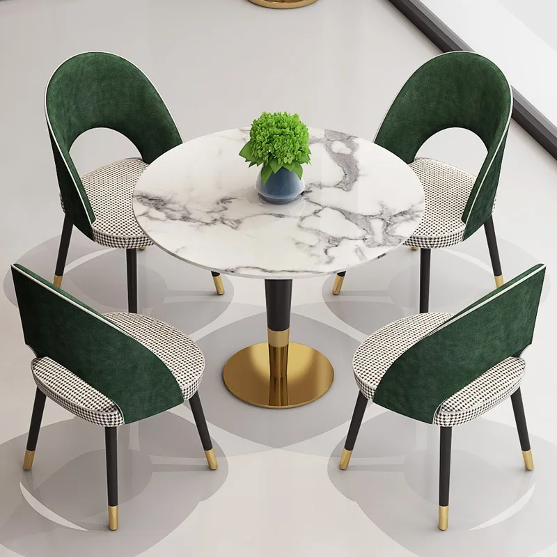 Small round table sales department light luxury negotiation table and chair combination hotel lobby reception