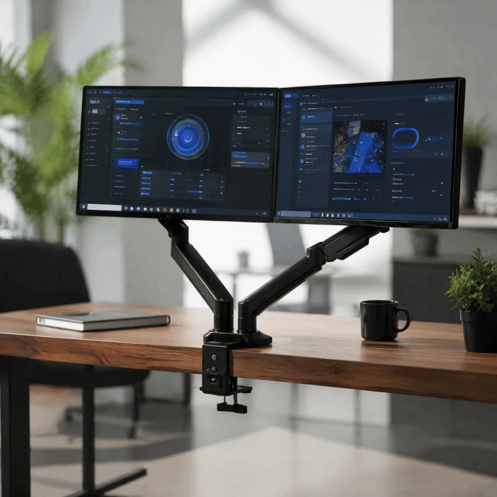 Rotating Monitor Stand 10-35 Inch Screen 1/2/3 Screen Dual Screen Monitor Mount Cantilever Heavy Duty Clamp on Monitor Arm