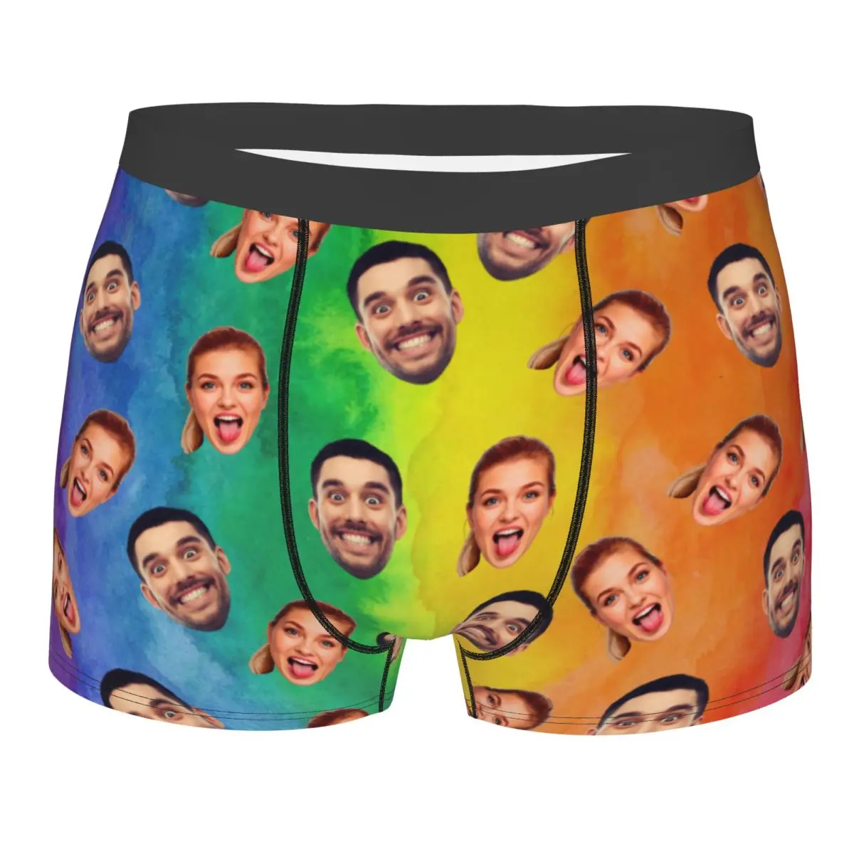 

Personalized Rainbow Custom Face Photo Men Boxers Briefs For Husband Boyfriend Wedding Gift Underwear Novelty Briefs Underpants