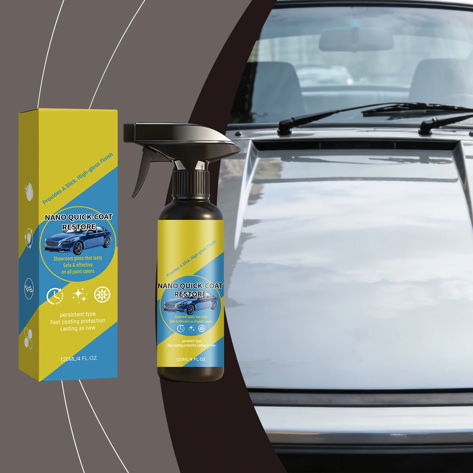 Nano Coating Spray, Automotive Paint Coating, Polishing & Refinishing, Daily Car Body Care, Shine & Long-Lasting Sealant Spray
