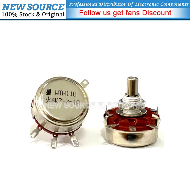 1 Set = 3PCS WTH118 DIY Kit Parts 2W 1A Potentiometer 1K 2.2K 4.7K 10K 22K 47K 100K 470K 1M MF-A03 + WHT118 +  0-100