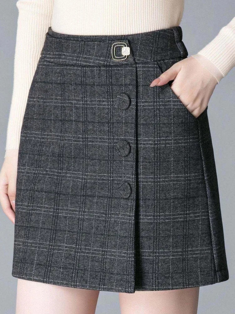 autumn-winter-high-waist-large-size-a-line-loose-slimming-woolen-skirt-business-style-printed-geometric-patterned