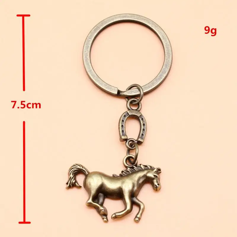 Kreativer Pferde-Metall-Schlüsselanhänger Vintage Pferde-Anhänger Schlüsselring Taschen-Schlüsselanhänger Dekoration Neujahrs-Maskottchen Souvenir Geschenk – Detail 8